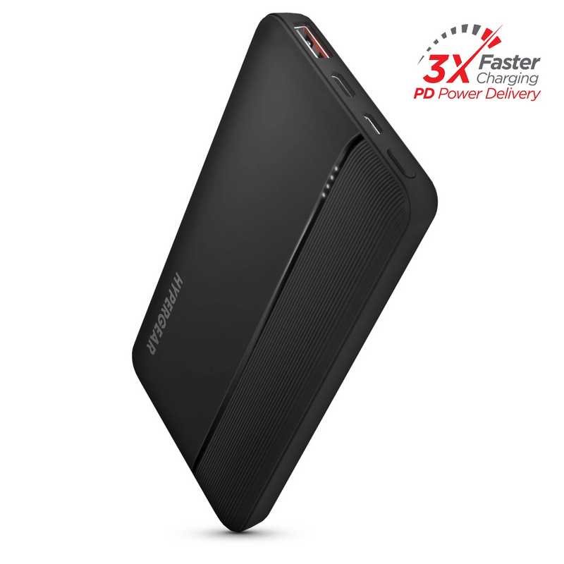 Load image into Gallery viewer, HyperGear 10000mAh 20W PD + USB Power Bank Black
