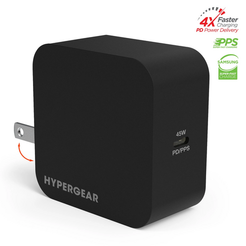 HyperGear PD 45W USB-C wall Charger Black Universal