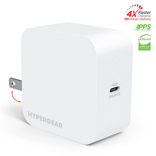 HyperGear PD 45W USB-C wall Charger White Universal WHITE