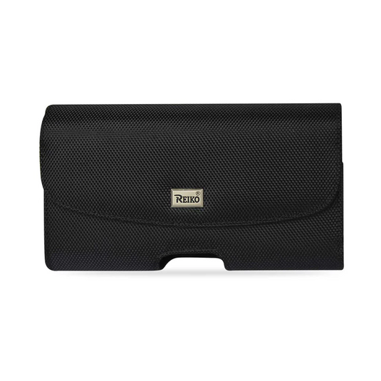 Reiko Horizontal Rugged Pouch With Magnetic Closure and Belt Loop In Black (5.8 x 3.2 x 0.7 Inches)