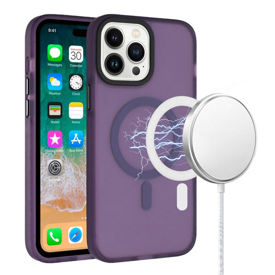 For iPhone 12 & iPhone 12 Pro Magnetic Ring ShockProof 4-Time Injection Strong Hybrid - Purple