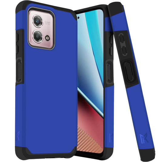 For Motorola G Stylus 2023 Cricket Only (6.5 8MP Camera) Tough Strong Hybrid (Magnet Mount Friendly) Case Cover - Classic Blue