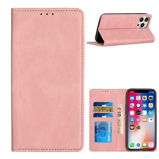 For Motorola G Stylus 5G (MultiCarrier 6.6 16MP Camera) 2023 Wallet Premium PU Vegan Leather ID Card Money Holder with Magnetic Closure - Rose Gold Motorola G Stylus 5G (2023) 6.6 Multi Carrier Rose Gold