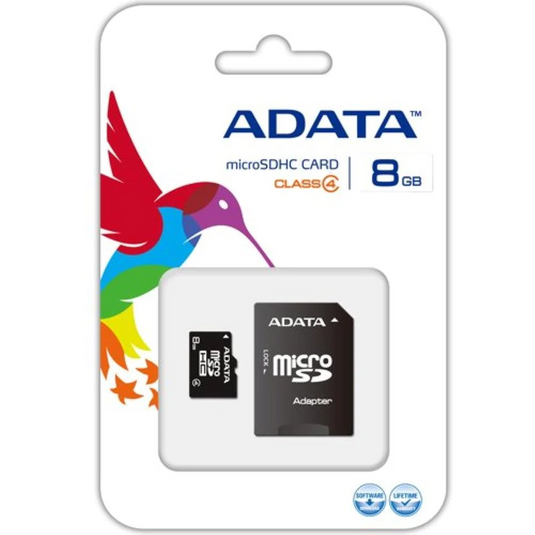 ADATA 8GB microSDHC Class 4 Memory Card with Adapter (AUSDH8GCL4-RA1) ADATA Black