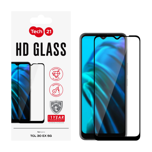 Tech21 TEMPERED GLASS Screen Protector for TCL 30 XE 5G - Black TCL 30 XE 5G Black