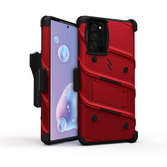 ZIZO BOLT Series Galaxy Note 20 Case with Holster (NO GLASS) - Red Galaxy Note 20 Red & Black