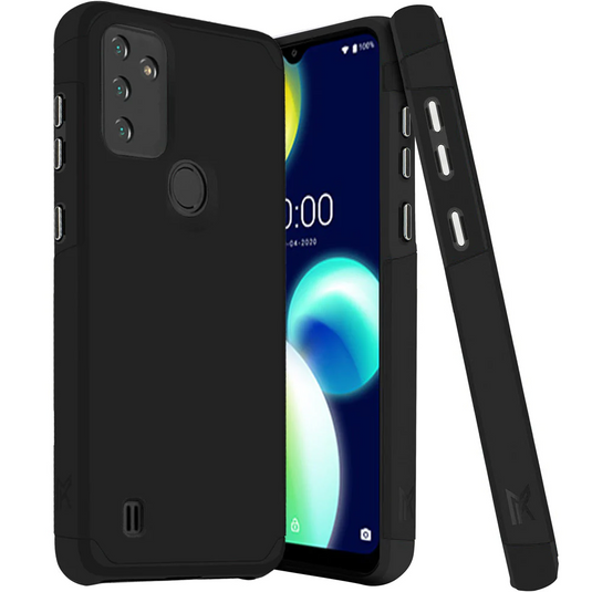 For Wiko Voix Tough Strong MetKase Hybrid (Magnet Mount Friendly) Case Cover - Black Wiko Voix Black