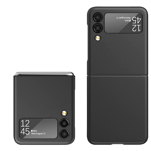 For Galaxy Z Flip3 5G Flip Snap On Premium Matte Finish Case Cover - Black Galaxy Z Flip3 5G Black