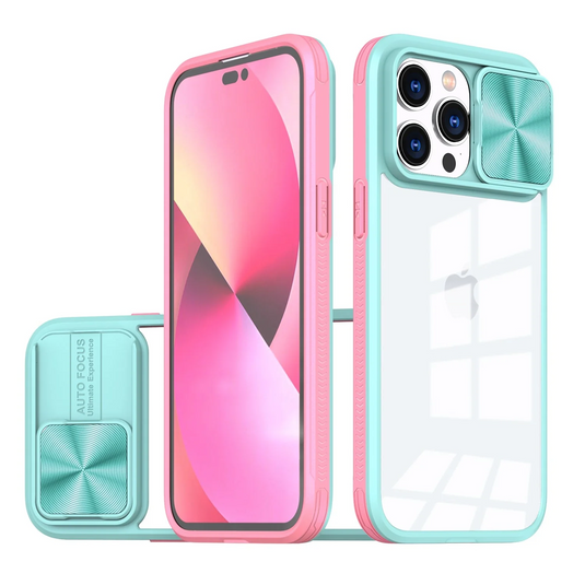 For Samsung S23 Fusion Transparent Clear Hybrid Case Cover - Pink/Blue Samsung Galaxy s23 Pink/Blue