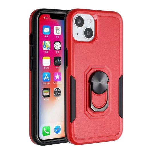 For Samsung Galaxy Z Fold 4 Tough Strong Dual Layer Flat Magnetic Ring Stand Case Cover - Red Samsung Galaxy Z Fold 4 Red