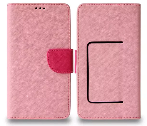 Universal Leather Flip Wallet for XXXL (5.8) - Pink XXXL (5.8) Pink