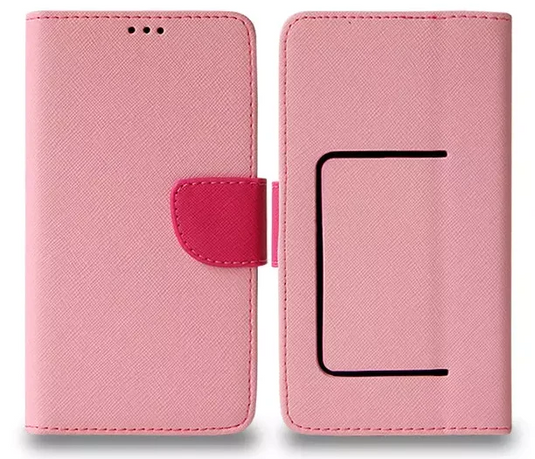 Universal Leather Flip Wallet for L (4.5) - Pink L (4.5) Pink