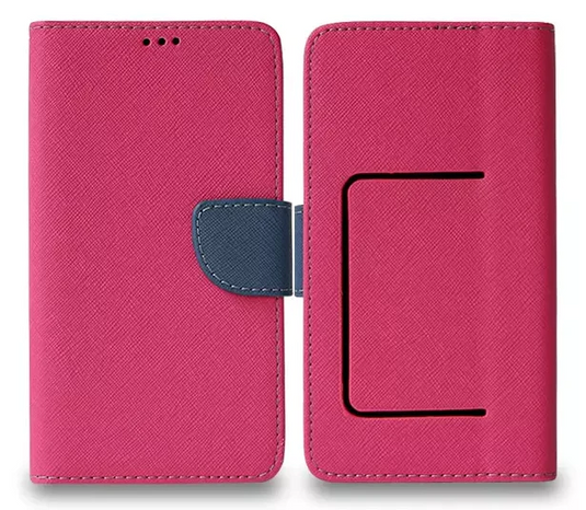 Universal Leather Flip Wallet for XL (4.9) - Hot Pink XL (4.9) Hot Pink