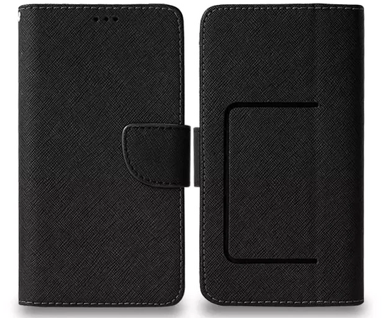 Universal Leather Flip Wallet for XXL (5.3) - Black XXL (5.3) Black