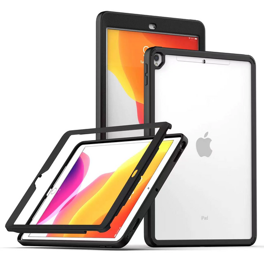 For Apple iPad 9th Gen 10.2 inch (2021) 3in1 Tablet Transparent Hybrid Case Cover - Clear/Black Apple iPad 9th 8th 7th Gen 10.2 inch Clear / Black